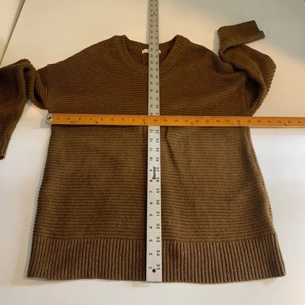 Madewell Sweater Womens S Small Brown Plus Greensboro Button Back Textured Tunic
